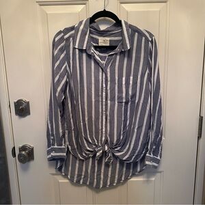 American Eagle Outfitters Women’s Oversized Blue Striped Shirt, Size M